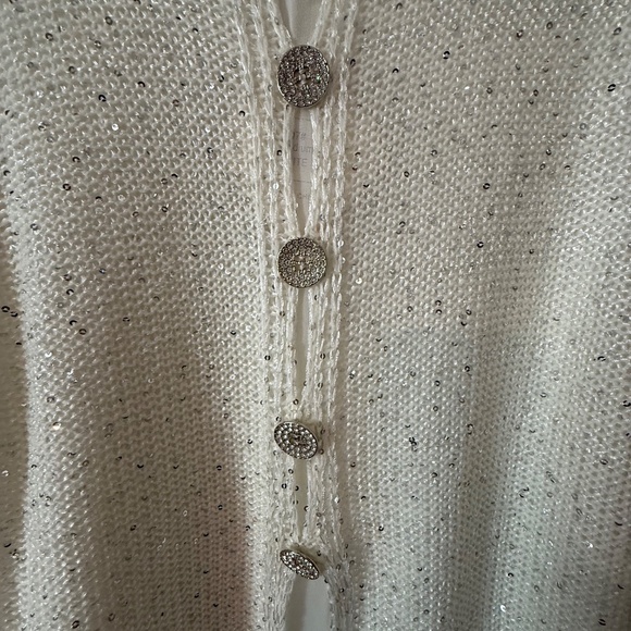 Simple Couture Sparkle White Sweater Sz Medium NWT - Picture 5 of 8